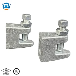 UL FM CE Certified BC3 Hot-Dip Galvanized Heavy-Duty Beam Clamp Made From QT450 Ductile Iron and Carbon Steel