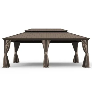 [US Stock] 14X24 FT Outdoor Aluminum Frame Canopy with Galvanized Steel for Patio Backyard Shelter Quick Ship from US MOQ 1 Unit