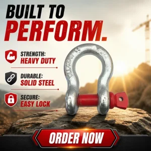 US Type G-209 Carbon Steel Screw Pin Shackle Forged Drop Chain Bow Pattern Hot Dip Galvanized Heavy Industry Lifting