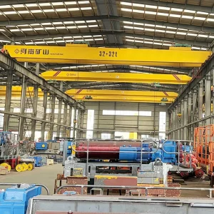 Under Running 25 Ton Double Beam Overhead EOT Crane for Workshop Yard