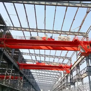 Used 10t Double Girder Beam Overhead Bridge Crane on Same Travel Rail