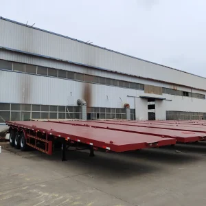 Used 3 Axle 40 Feet Flatbed Semi Trailer Heavy Duty Platform Trailer for Container & General Cargo