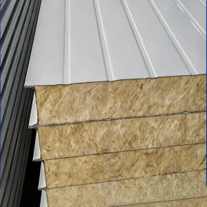 Versatile Color Steel Rock Wool Insulated Eco Friendly Lightweight Fire Resistant Sandwich Panels for Warehouse