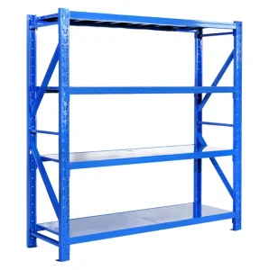 Versatile Steel Storage Rack 4-Tier Shelves Easy Assembly Light Duty 150kg/Layer for Supermarket Stockroom Shelving System