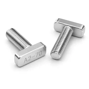 Vibration Proof Aluminium and Stainless Steel Solar Bracket T Bolt with Plain Finish Lock Washer and Nut