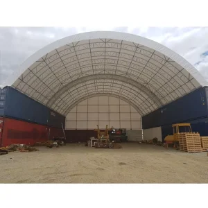 W66’xL40′ PVC Waterproof Dome Industrial Shipping Container Shelter Storage Tent for Equipment