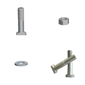 WJ 7 Rail T bolt Railway Flat Plain Washer Railroad Screw Nut Concrete Sleeper Fixing Track Fastening System CN Standard