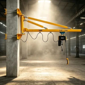 Wall Attached 500kg Box Beam Cantilever Crane Factory Direct Bolt on Installation