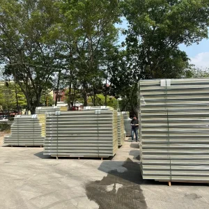 Wall Insulation Galvanized Steel Rock Wool Sandwich Panel Fire Resistant Eco Friendly Modern Design for Warehouse & Hotel Use