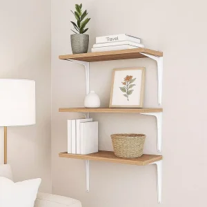 Wall Mounted Steel L Shape Shelf Support with 24kg Capacity