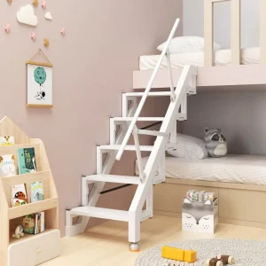 Wall Mounted Telescopic Folding Ladder Manual Telescopic Attic Ladder Thickened Steel Folding Access Stairs for Warehouse