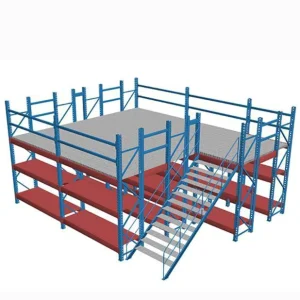 Warehouse Mezzanine Floor Racking System with Steel Frame and Corrosion Protection