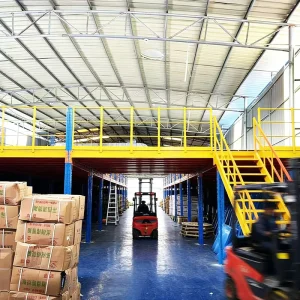 Warehouse Mezzanine Floor Stairs Durable Metal with Long Service Life Customizable Powder Coated