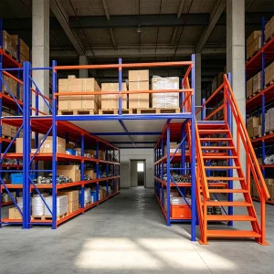 Warehouse Mezzanine Platform Rack High Strength Steel Attic Storage Loft Shelving