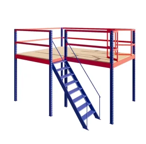 Warehouse Mezzanine Racking Multi tier Customizable Size Heavy Duty Metallic Corrosion Protection Powder Coated Industrial Floor