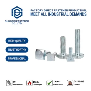 Warehouse Pallet Rack Light Steel Building Purlin Girt Square Head Bolt Zinc Plated Carbon Steel DIN479 M6 M8 M10 M12 Fastener