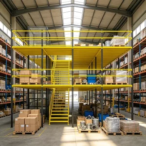 Warehouse Rack Supported Mezzanine Floor System Steel Loft Storage Platform For Cargo Storage