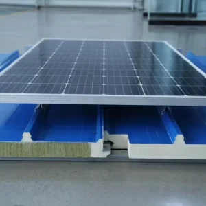 Warehouse Rock Sandwich Panel Glass Wool Core Fire Resistant Water Resistant Metal Steel Structure Workshop