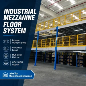 Warehouse Steel Mezzanine Storage Platform Rack System, Space-Saving Heavy-Duty Industrial Platform