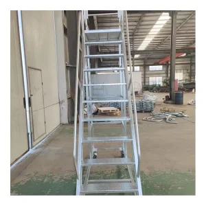 Warehouse Steel Steps Safety Ladder Industrial Movable Platform Folding Ladder for Heavy Duty Storage and Work