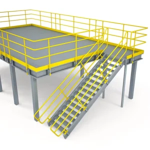 Warehouse Storage Q235 Steel Platform Mezzanine Racking Powder Coated Corrosion Protected Plug-In Installation