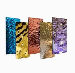 Water Ripple Wall Panel Colorful Stainless Steel Metal Plate for Decorative Purpose