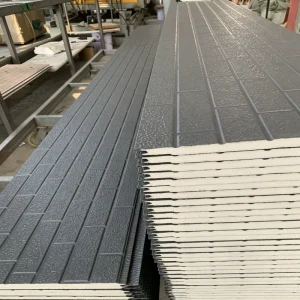Waterproof 20MM Anti Corrosion Brick Color Coated Steel EPS Metal Carved Pir Sandwich Wall Panel for Building Renovation Facade