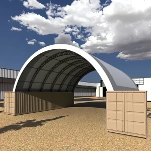 Waterproof 20ft 40ft Shipping Container Shelter Frame Container Dome Shelter Double Truss