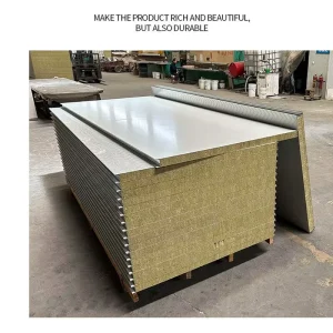 Waterproof Anti-corrosion PU Edge Rock Wool Insulation Panel for Industrial Building Exterior Wall