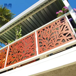 Waterproof Metal Balcony Fence 3D Laser Engraving Anti-Corrosion Aluminum Perforated Fence