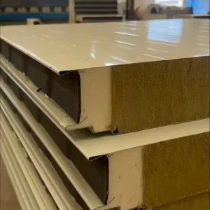 Waterproof PU Edge Rockwool Sandwich Panel Moisture Proof Mineral Wool Board for Steel Structure Warehouse Wall Systems