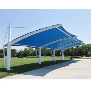 Waterproof PVDF Coated Galvanized Steel Car Canopy for Commercial Building Parking