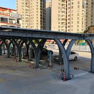 Waterproof Solar Carport Mounting System Steel Structure for Parking Lot Shade & Power Generation
