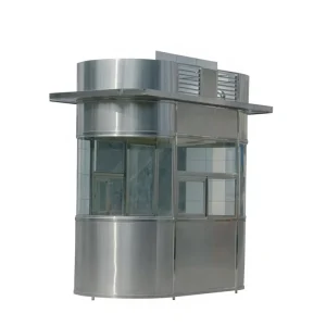 Waterproof Stainless Steel Security Guard Room Prefab Smoking Shelter Portable Sentry Post Modular Guard Shack Bolt down Design
