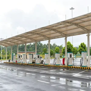 Waterproof Steel Carport with Tensioned Membrane, Custom Sizes for Outdoor Use, Factory Direct