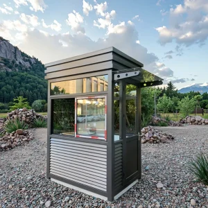 Waterproof Steel Structure Security Guard Booth Sentry Box Shop Kiosk for Hospital Use
