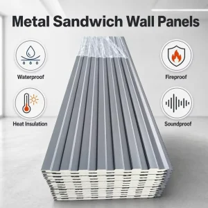 Waterproof Thermal EPS Sandwich Wall Panels Exterior Protection Metal Siding for Warehouse and Factory Buildings