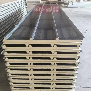 Weather Resistant Fireproof Aluminum Sandwich Metal Roof Panel PU Insulation Warehouse Exterior Rock Wool PIR Wall Panel