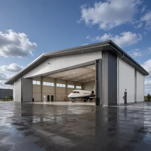 Weather Resistant Prefabricated Steel Structure Building Large Span Heavy Duty Aircraft Hangar Aviation Building Manufacturer
