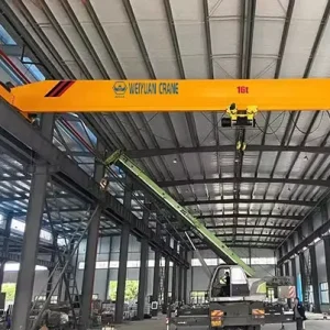 Weiyuan 20 Ton Single Girder Overhead Bridge Crane Heavy Duty for Steel Mill Workshop ISO Certified