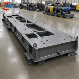Welded Centrifugal Pump Mounting Skid Platform Shot Blasted Zinc Primer Q235 Q345 Q355 Steel Fluid Pumping Fabrication