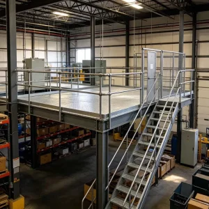 Welded Steel Structure Platform with Anti-Wear Patterned Tread for Workshop Pipeline Laying