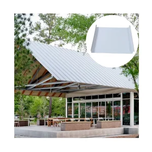 White Metal Tile Vertical Seam Roof Panels Color Steel Material with Hidden Fastener for Waterproof Wooden Structure Roofs