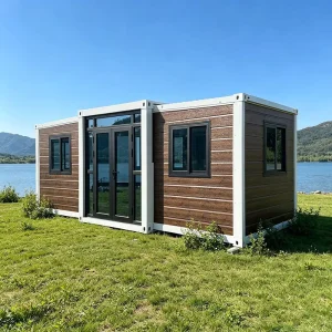 Wood Grain Cladding Detachable Prefabricated Container House Moisture Proof Expandable 10 40ft Prefab Container Unit