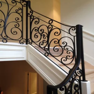 Wrought Iron Railings for Interior Villa Stairs, Aluminum Alloy, Stainless Steel, Brass, Carbon Steel