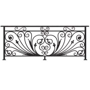 Wrought Iron & Steel Rods Stairs Railing Balustrade for Villa Industrial Design Hot Dipped Galvanized Customized Size