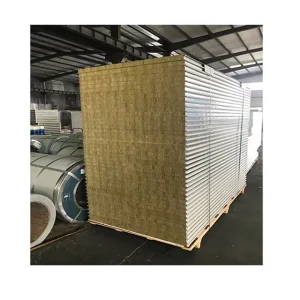 XPS EPS PU Rock Wool Fire Proof Sound Proof Rock Wool Sandwich Wall and Roof Panel PU Side Sealing Rock Wool Sandwich Panel