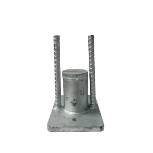 Yellow Zinc Plated Double Rebar Embedded Base with Internal Thread Cylinder, Precast Column Welded Anchor Part
