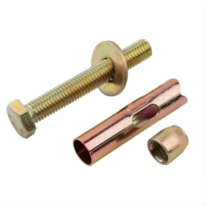 Yellow Zinc Plated Steel Hex Head Wedge Anchor Bolt M6 M8 M10 Heavy Duty Expansion Anchor for Concrete