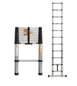 Yy T 380 Heavy Duty Modern Industrial Stainless Steel Telescopic Single Straight Ladders 13 Steps 150kg Load Capacity EN131 6